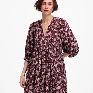 Madewell Burgundy Floral Dress